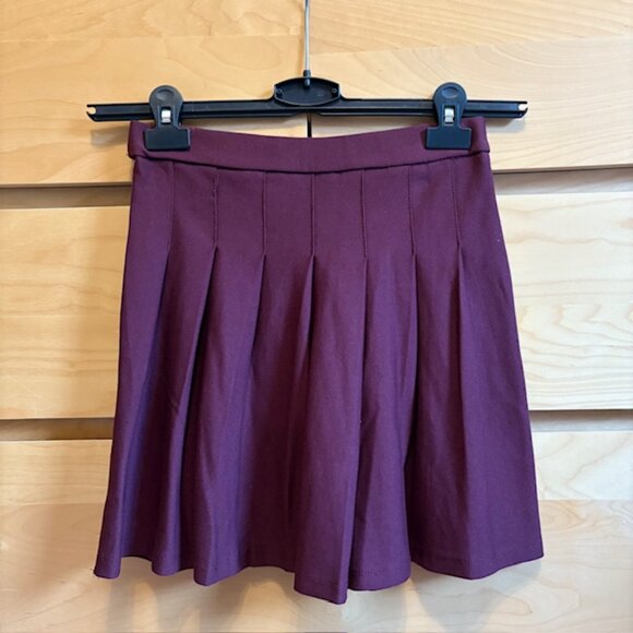 ZARA BURGUNDY BOX PLEAT SKIRT, SIZE: XS / 13-14 KIDS, LIKE NEW - Picture 3 of 4